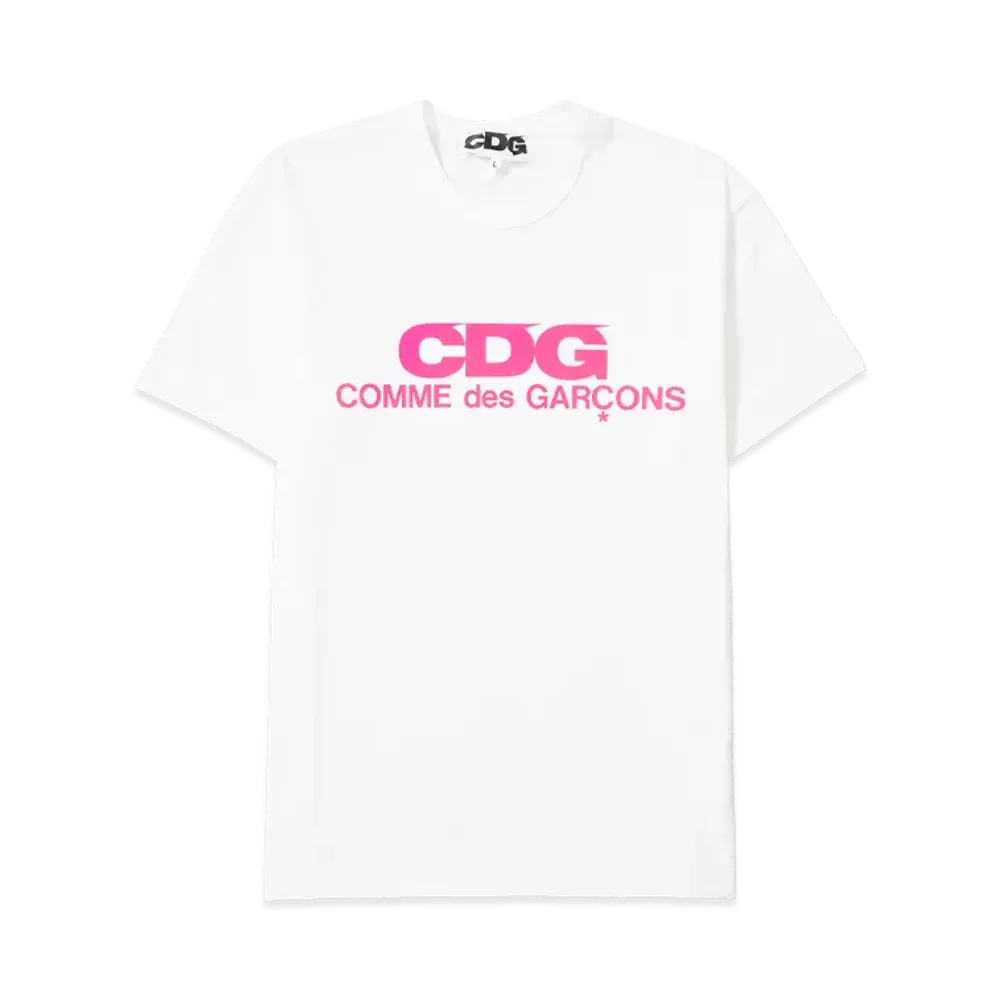 Comme des Garcons CDG Pink Logo T-Shirt "White"