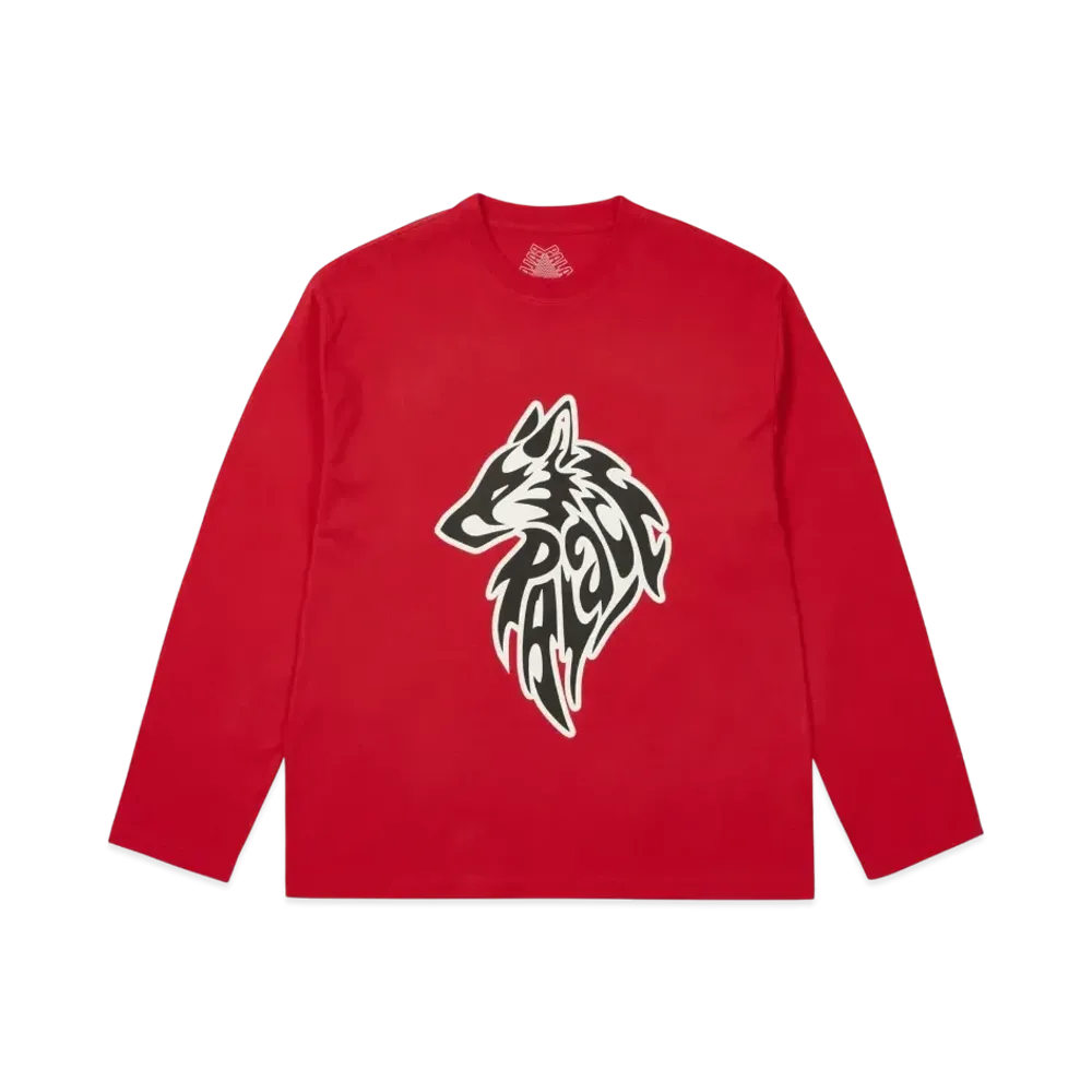 PALACE Sketchy Lone Wolf Longsleeve "Red"