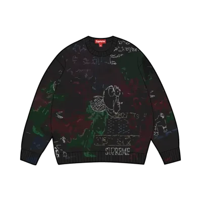 Supreme Collage Embroidered Sweater "Black"