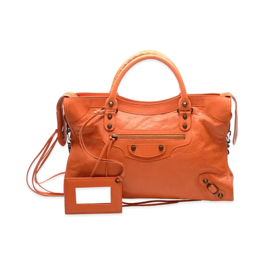 BALENCIAGA Handbag Lambskin "Orange"