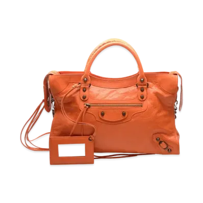 BALENCIAGA Handbag Lambskin "Orange"