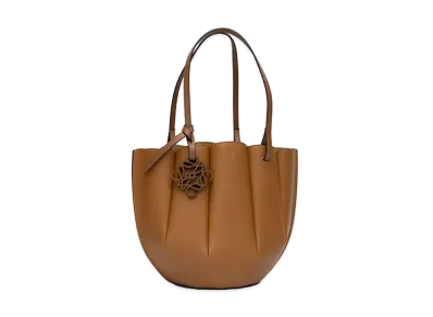 LOEWE Small Shell Tote Bag In Classic Calfskin "Tan"