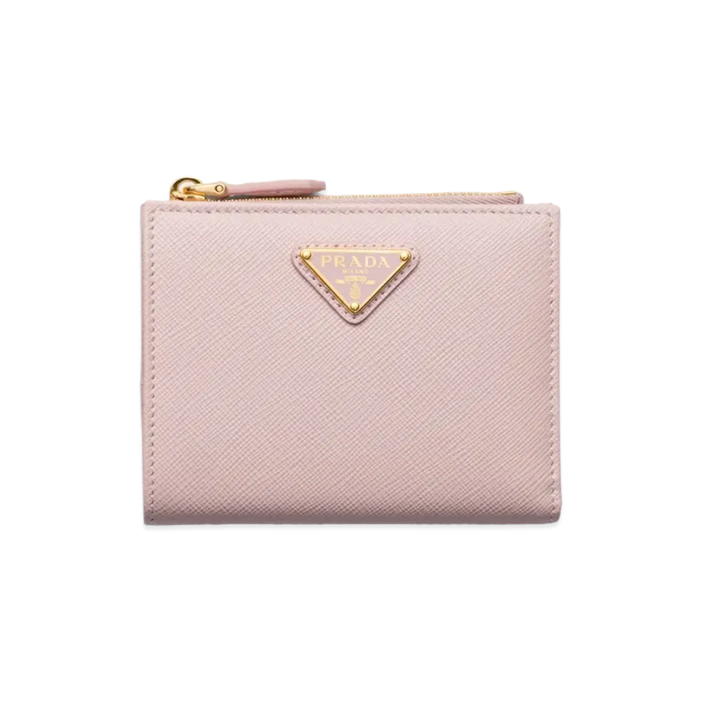 PRADA Saffiano Leather Wallet "Alabaster Pink"