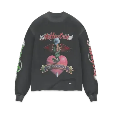REPRESENT x Motley Crue Without You Long Sleeve T-Shirt "Aged Black"