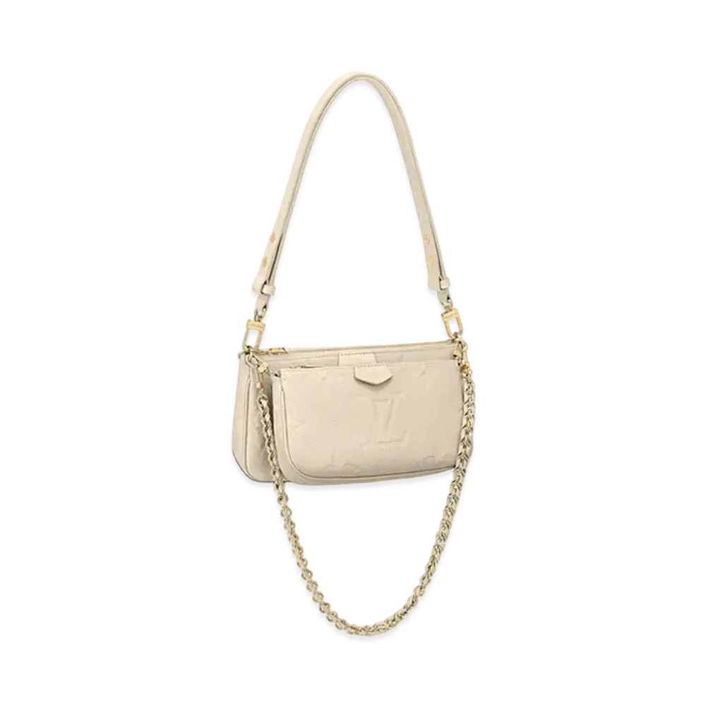 Louis Vuitton Monogram Empreinte Leather Multi Pochette Accessoires "Cream"