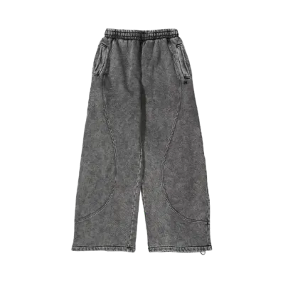 HTH Vintage Curve switching sweat pants "BLACK"