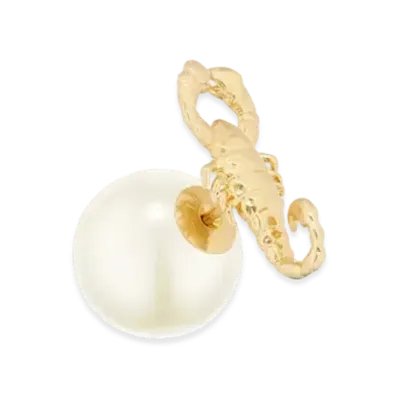 Dior Tribales Scorpio Earring Metal and a White Resin Pearl Online Exclusive "Gold"