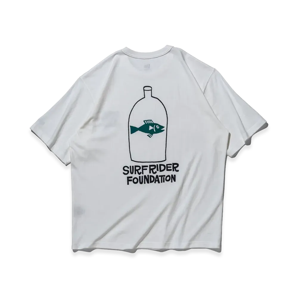 NEW ERA x Surfrider Foundation Short Sleeve Washed Cotton T-Shirt Yusuke Hanai Fish "Off White"