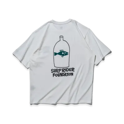 NEW ERA x Surfrider Foundation Short Sleeve Washed Cotton T-Shirt Yusuke Hanai Fish "Off White"