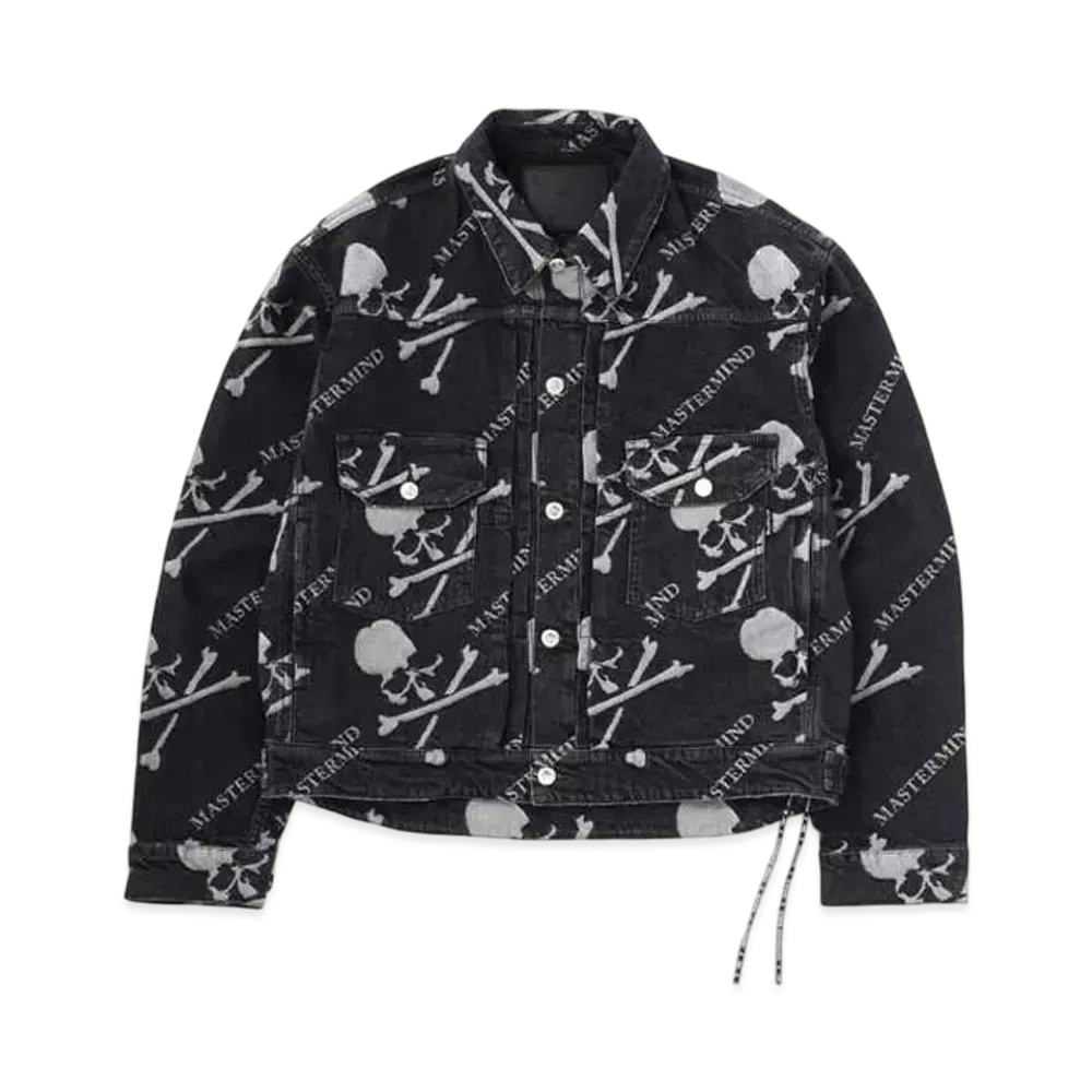 mastermind WORLD Monogram Denim Trucker Jacket "Black"