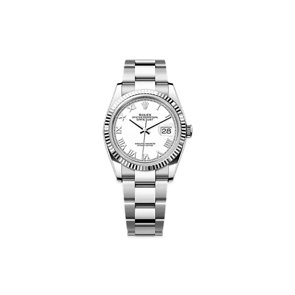 ROLEX Datejust 36 Oystersteel & White Gold "White"