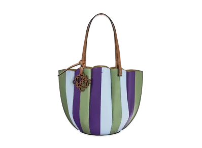 LOEWE Small Shell Tote Bag In Calfskin "Rosemary / Purple"