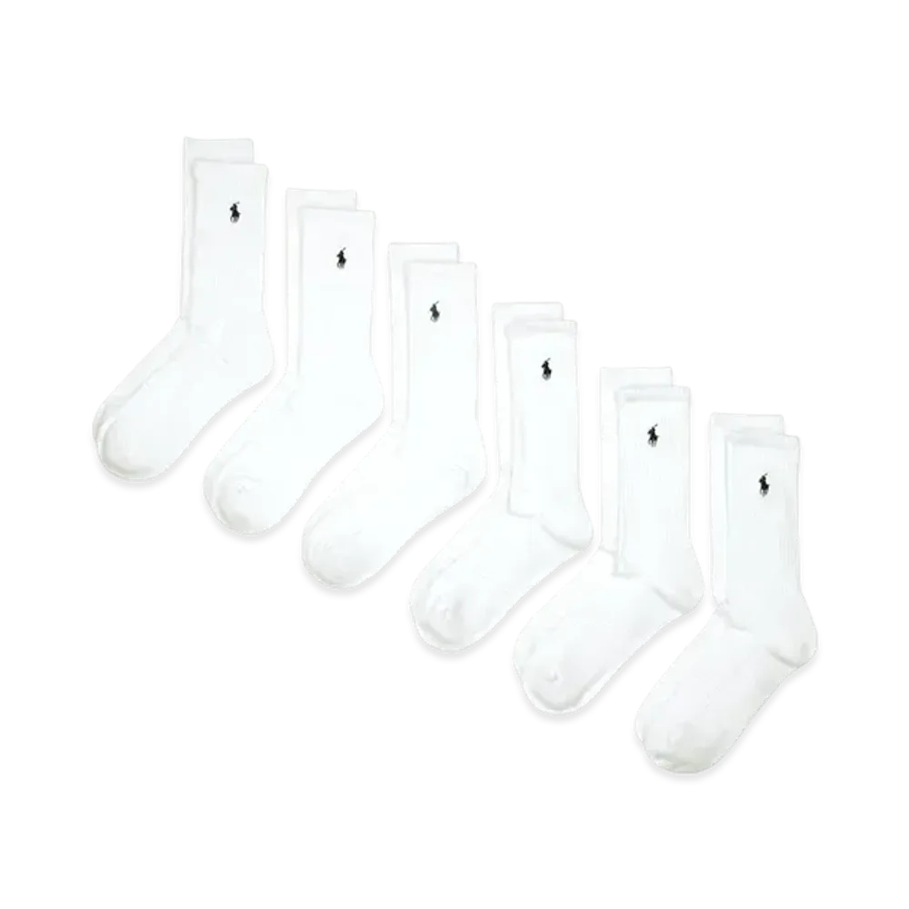Polo Ralph Lauren 6 Pack Casual Crew Socks "White"