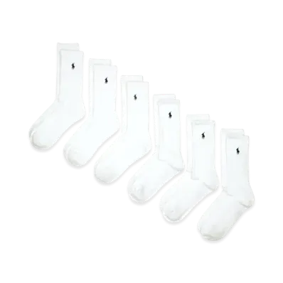 Polo Ralph Lauren 6 Pack Casual Crew Socks "White"