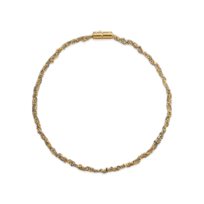 Bottega Veneta Braid Necklace "Silver/Yellow Gold"