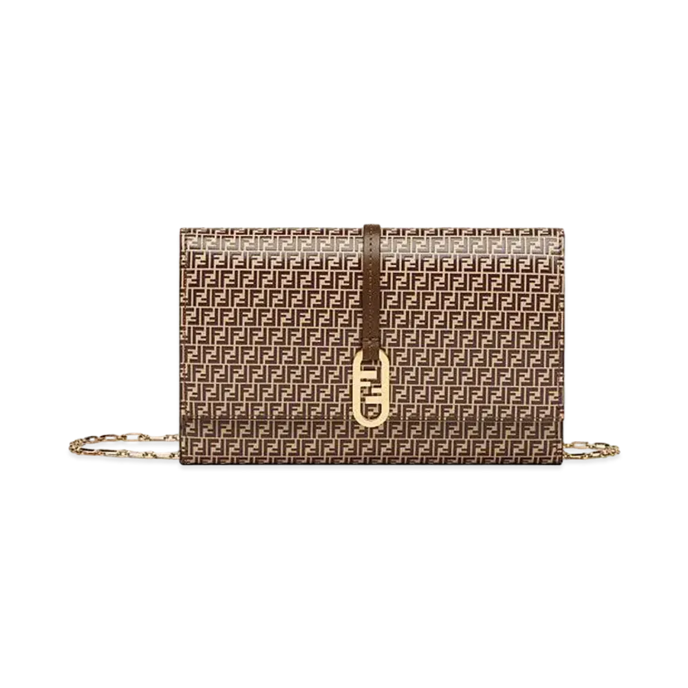 FENDI Wallet Built-In Mini Bag Leather Micro Ff Mini Bag "Beige"
