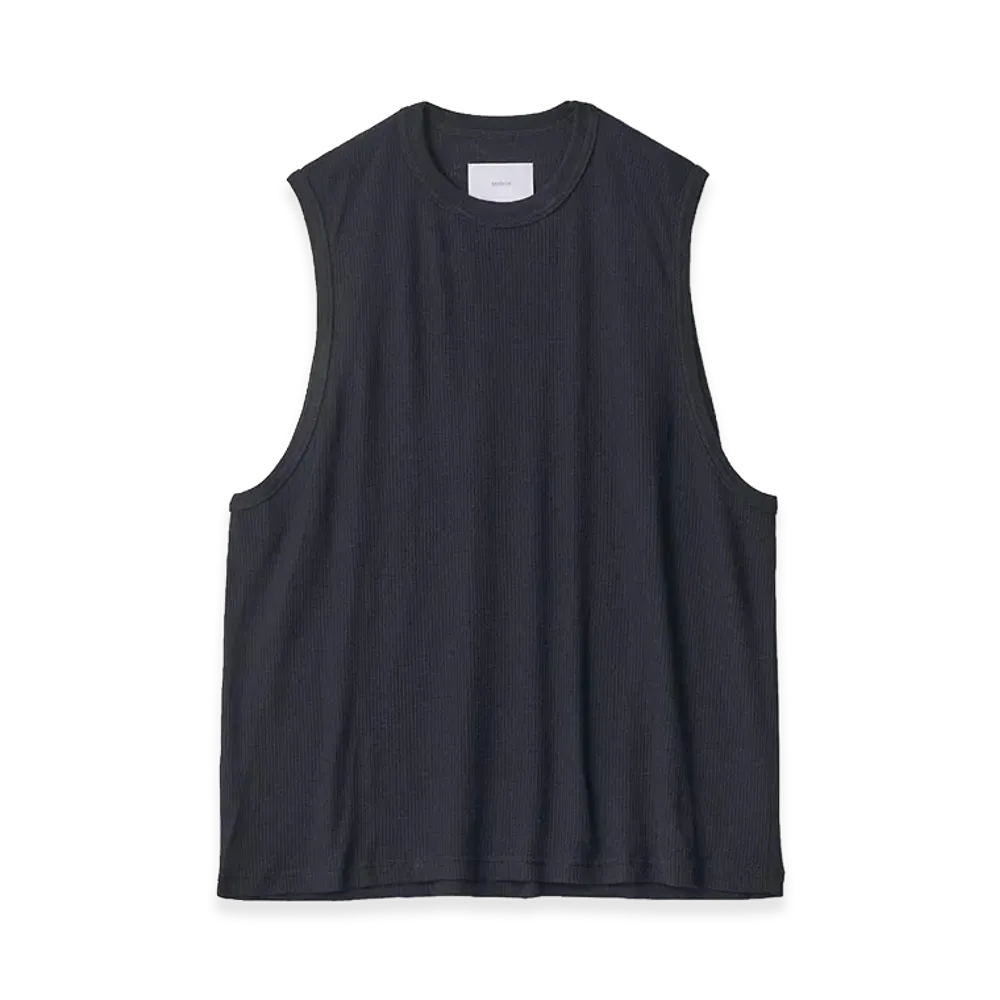 ssstein Fine Wool Oversized No Sleeve Tee "Black"