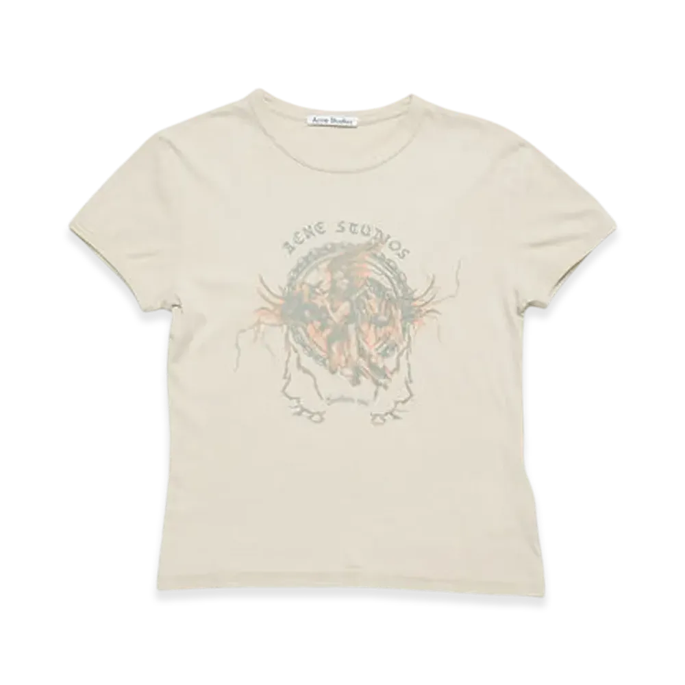 Acne Studios Printed T-Shirt-Fitted Fit "Faded Grey"