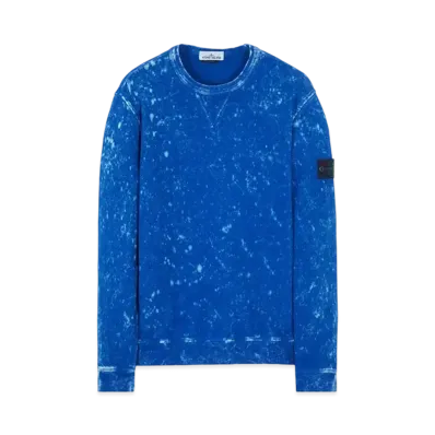 Stone Island 61538 COTTON FLEECE + OFF-DYE OVD TREATMENT "Ultramarine Blue"