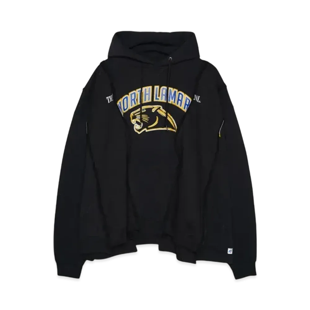 DISCOVERED LOOPING WIDE COLLEGE HOODIE with IRON CROSS CROCHET_ver.01 "WHITE"