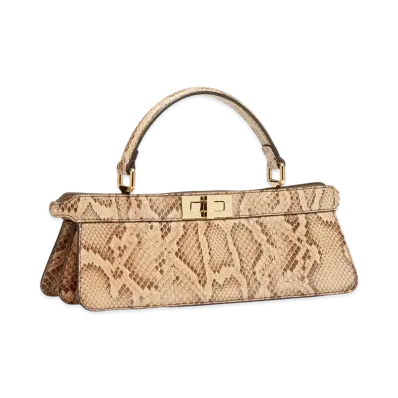 FENDI Peekaboo I See U Stretch Python Leather Bag "Beige"