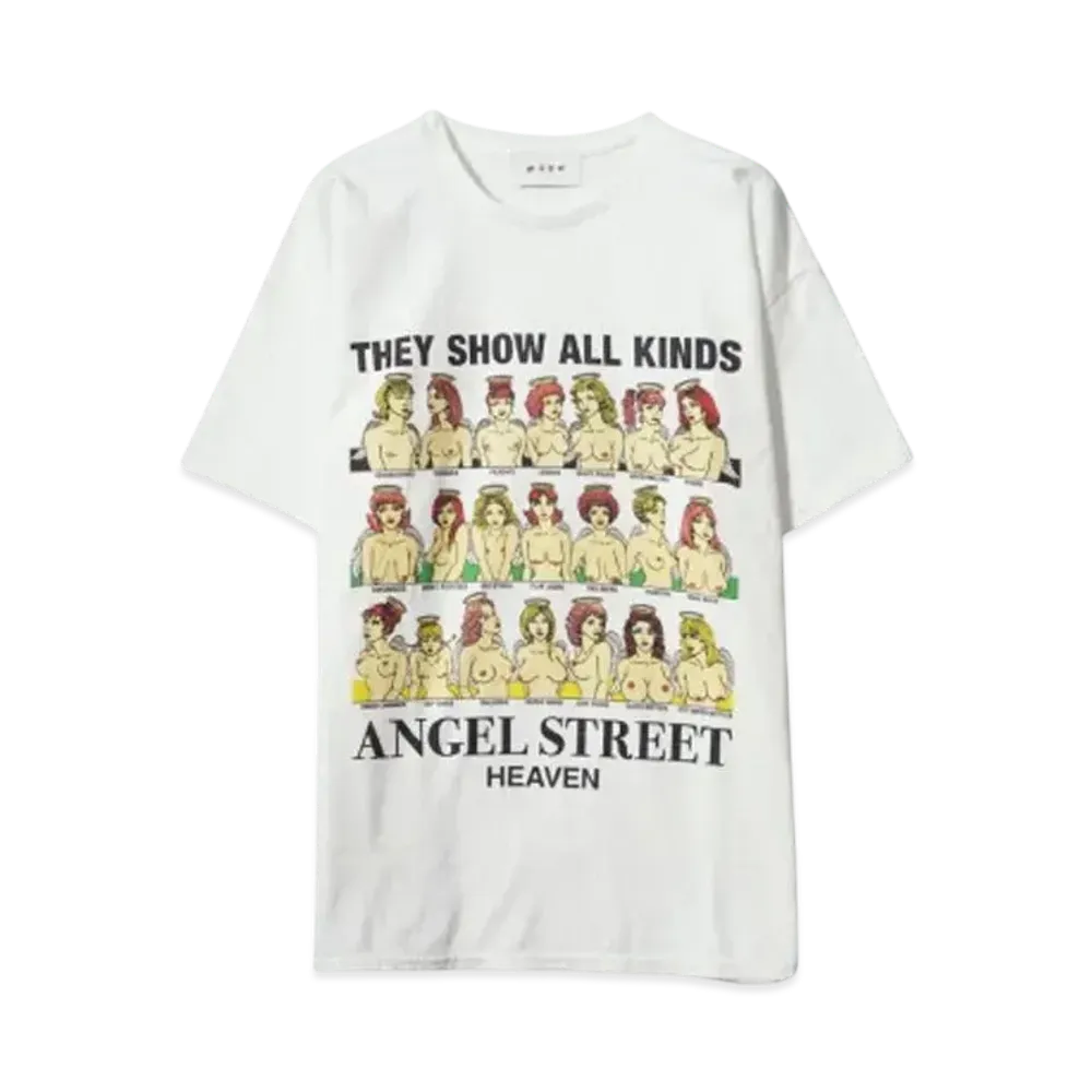 MAYO ANGEL STREET PRINT SHORT SLEEVE TEE "WHITE"