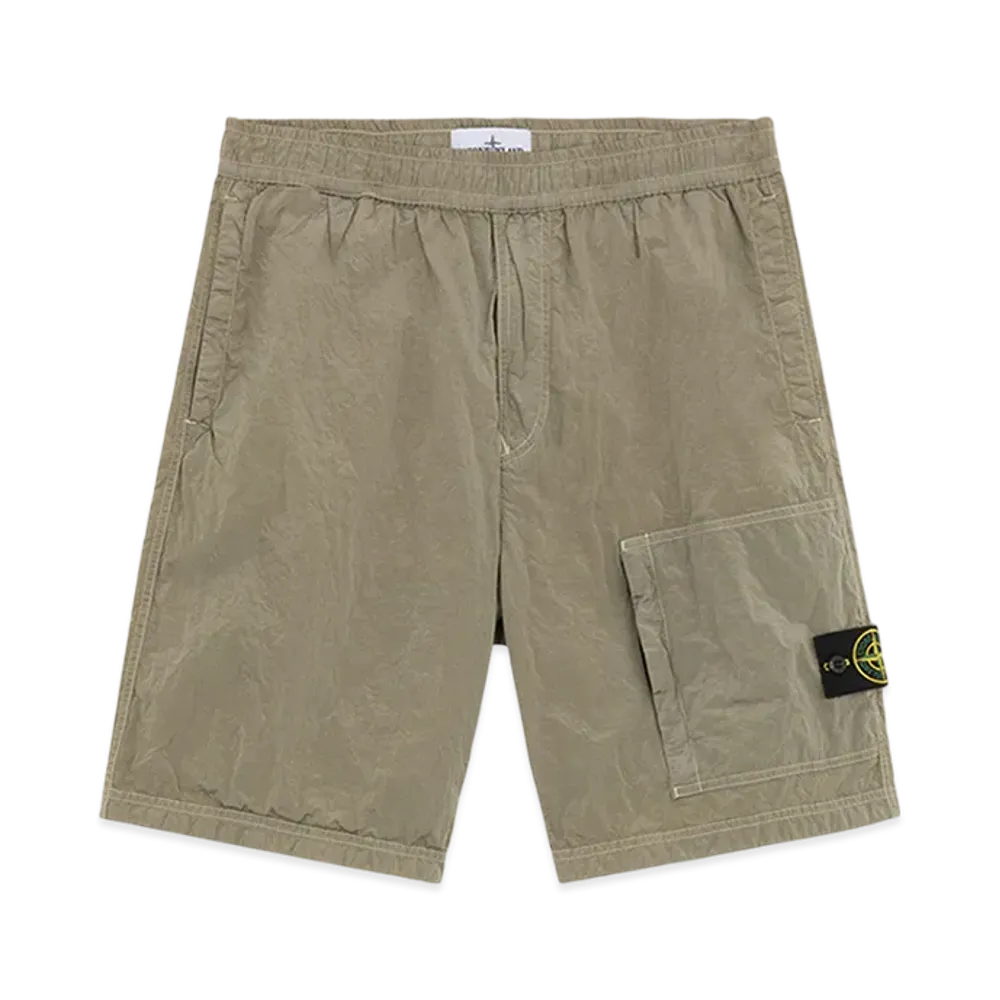 Stone Island L0219 Nylon Metal in Econyl Relaxed Fit Cargo Bermuda Shorts - 24FW "Off White"