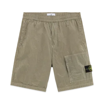 Stone Island L0219 Nylon Metal in Econyl Relaxed Fit Cargo Bermuda Shorts - 24FW "Off White"
