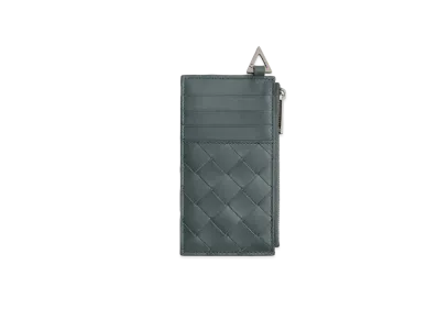 Bottega Veneta Zipped Card Holder "Slate"
