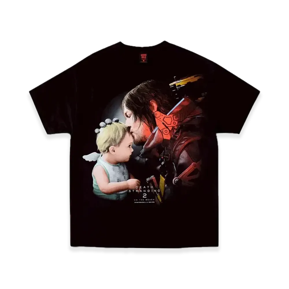 Geeks Rule x DEATH STRANDING 2 ON THE BEACH 15 Silkscreen Printing SS T Shirt "Black"