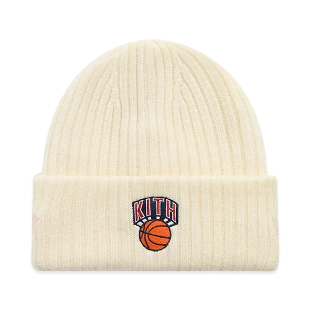 Kith x New Era for the New York Knicks Knit Beanie "Sandrift"