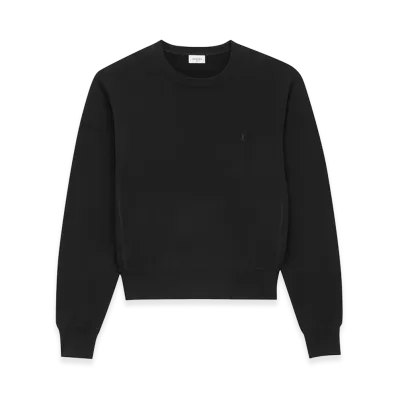 Saint Laurent Women's Sweat Large Avec Bro Molleton Doux Gots "Black"