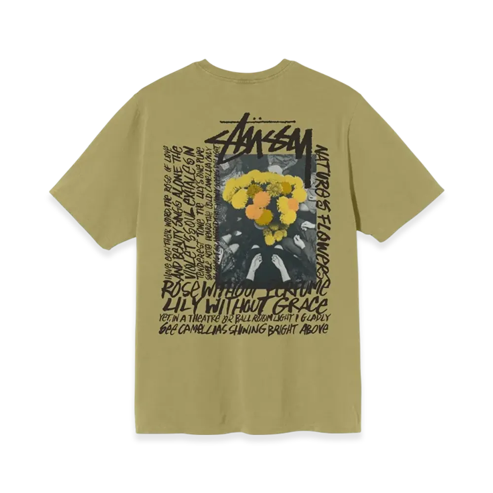 Stussy Camellias Pig Dyed Tee "Citron"