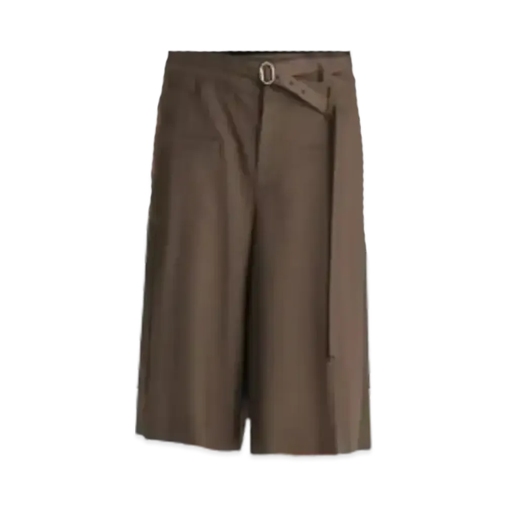 Matin Kim Double Waist Bermuda Pants In "Brown"