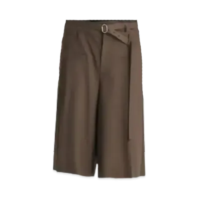 Matin Kim Double Waist Bermuda Pants In "Brown"