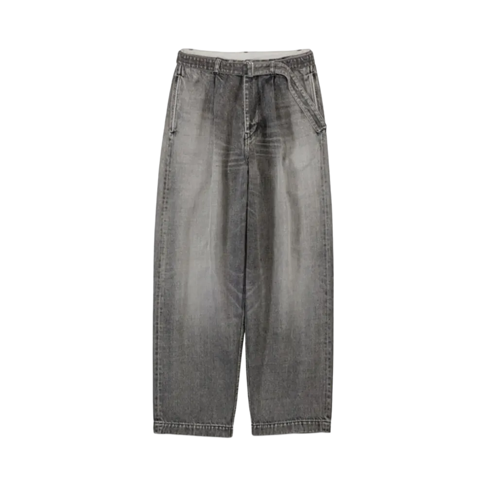 Graphpaper Selvage Denim Belted Pants - Light Fade - "Black"