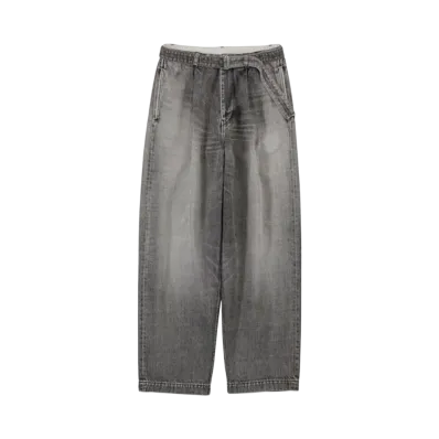 Graphpaper Selvage Denim Belted Pants - Light Fade - "Black"