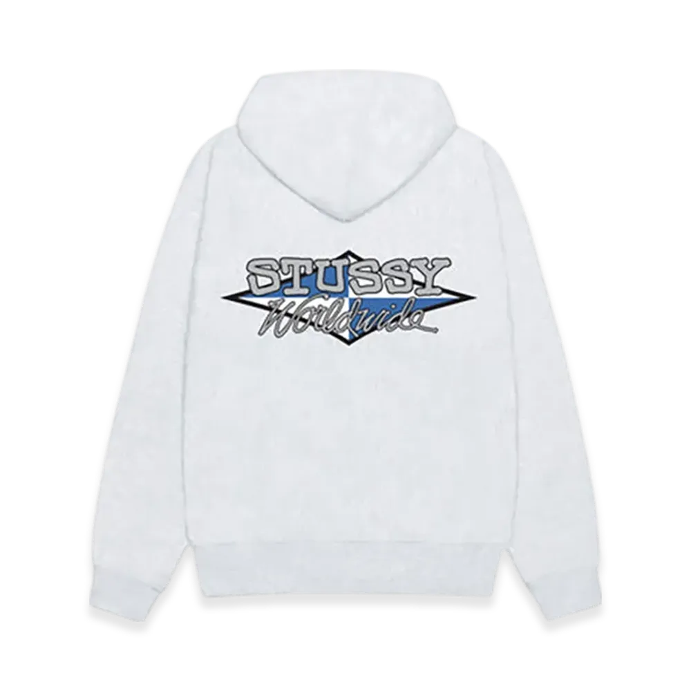 Stussy Worldwide Diamond Hoodie "Ash Heather"