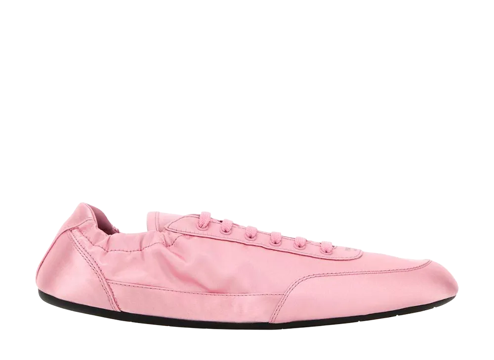 PRADA Women's Satin Collapse Sneakers "Pink"