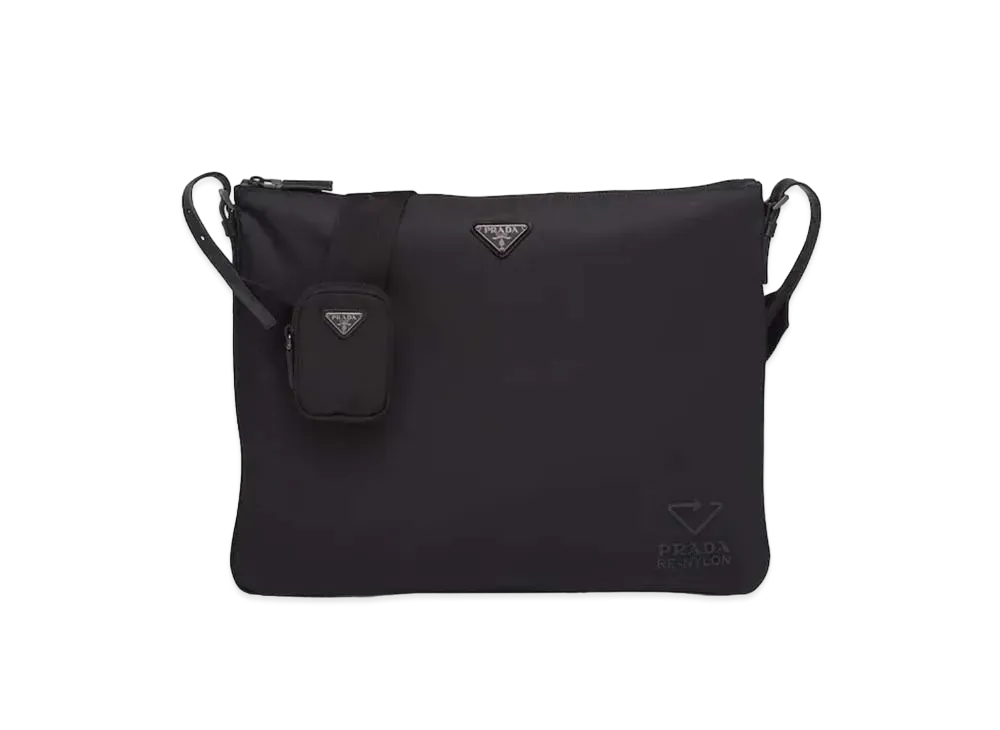 PRADA Re-Nylon And Saffiano Leather Shoulder Bag "Black"
