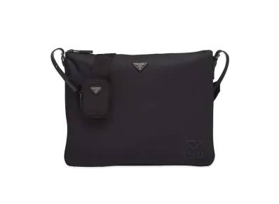 PRADA Re-Nylon And Saffiano Leather Shoulder Bag "Black"