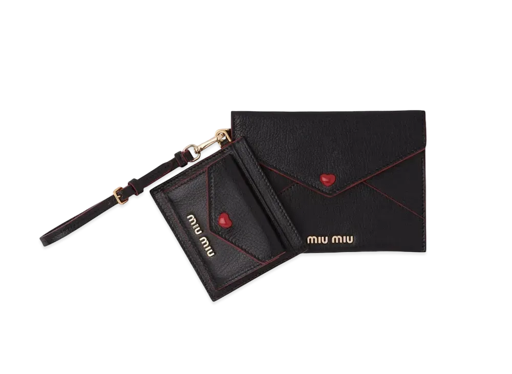 MIU MIU Madras Love Envelope Purse "Black"