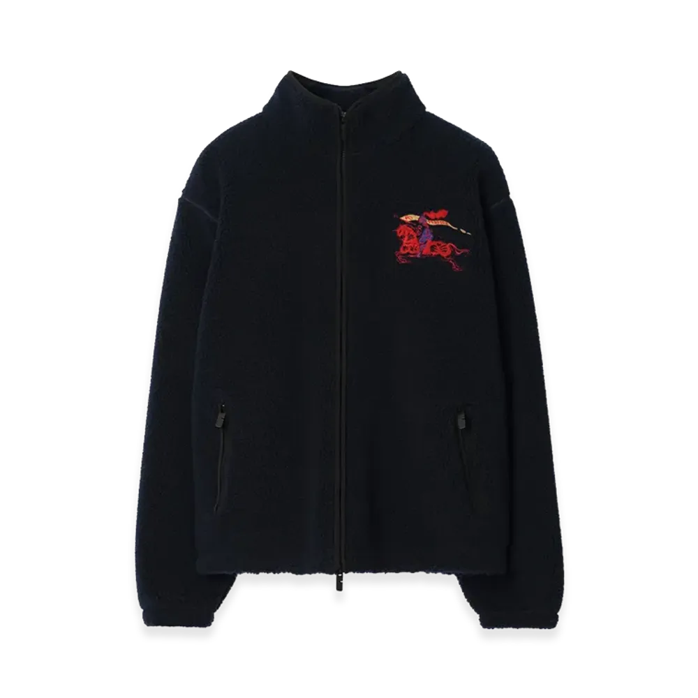 Burberry EKD Wool Cashmere Blend Fleece "Navy"