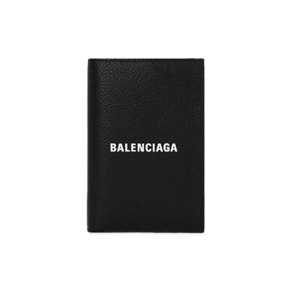 BALENCIAGA Men's Cash Vertical Bifolded Wallet "Black/White"