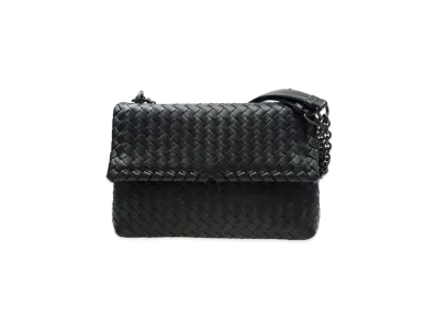 Bottega Veneta Lambskin Shoulder Bag "Black"
