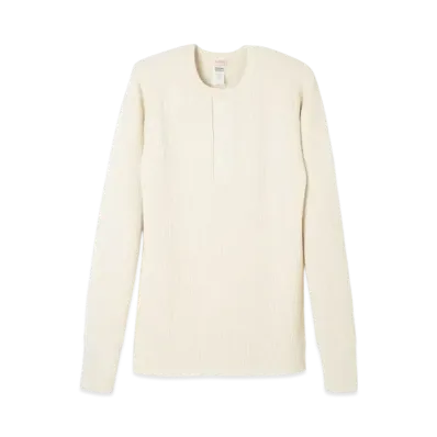 Healthknit Super Heavy Waffle Henley Neck Long Sleeve T-Shirt "Off"