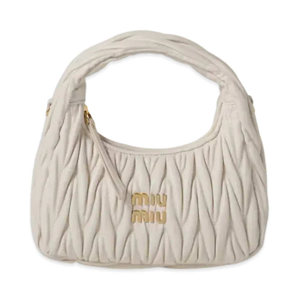 MIUMIU Wander Matelasse Nappa Leather Hobo Bag "White"
