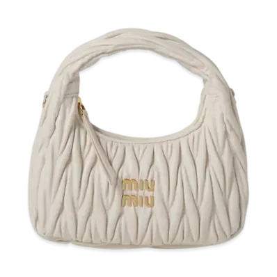 MIUMIU Wander Matelasse Nappa Leather Hobo Bag "White"