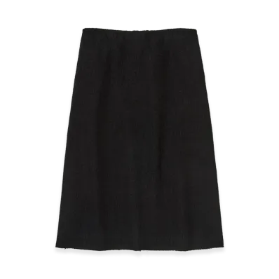 AURALEE Women's Fulled Wool Silk Skirt "Black"