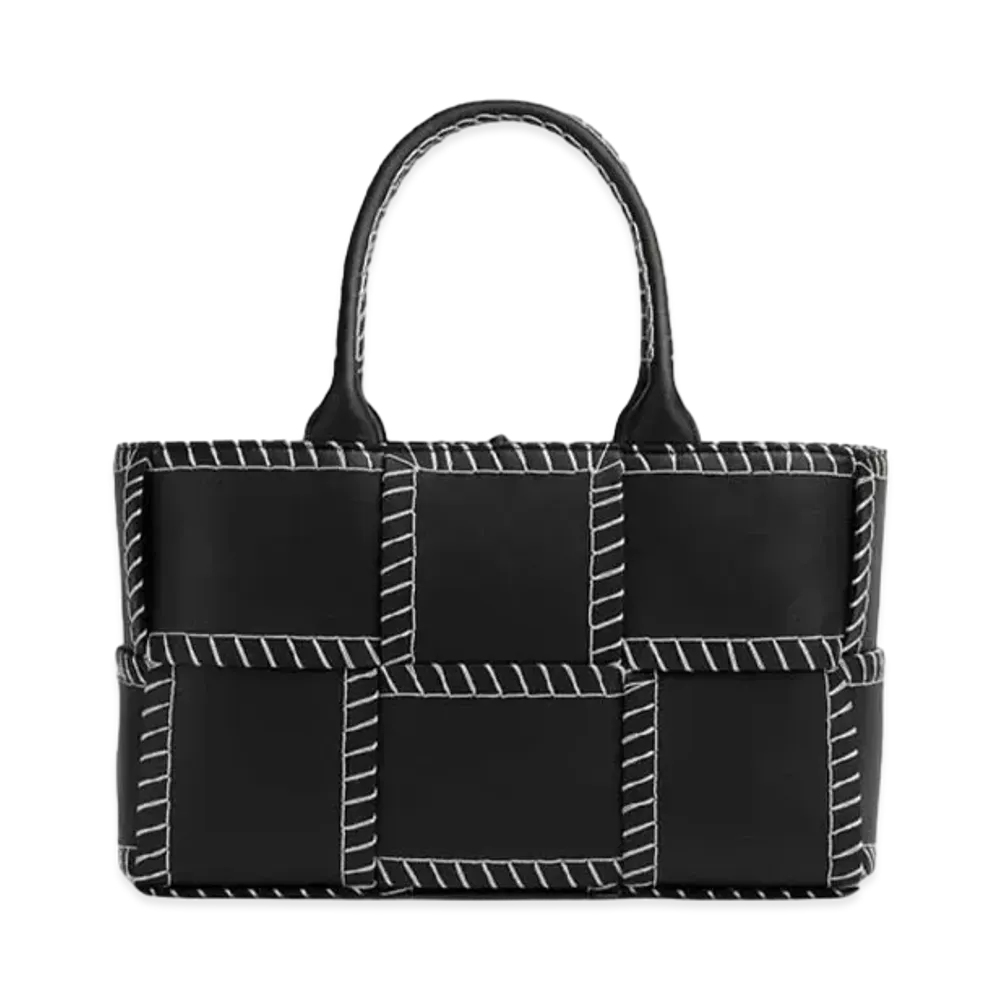 Bottega Veneta Arco Small Tote Overlock Stitching "Black/Silver"